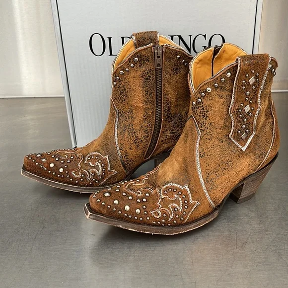 Old Gringo “Ilona short boots” in studded rust leather. New in box. - Picture 4 of 10